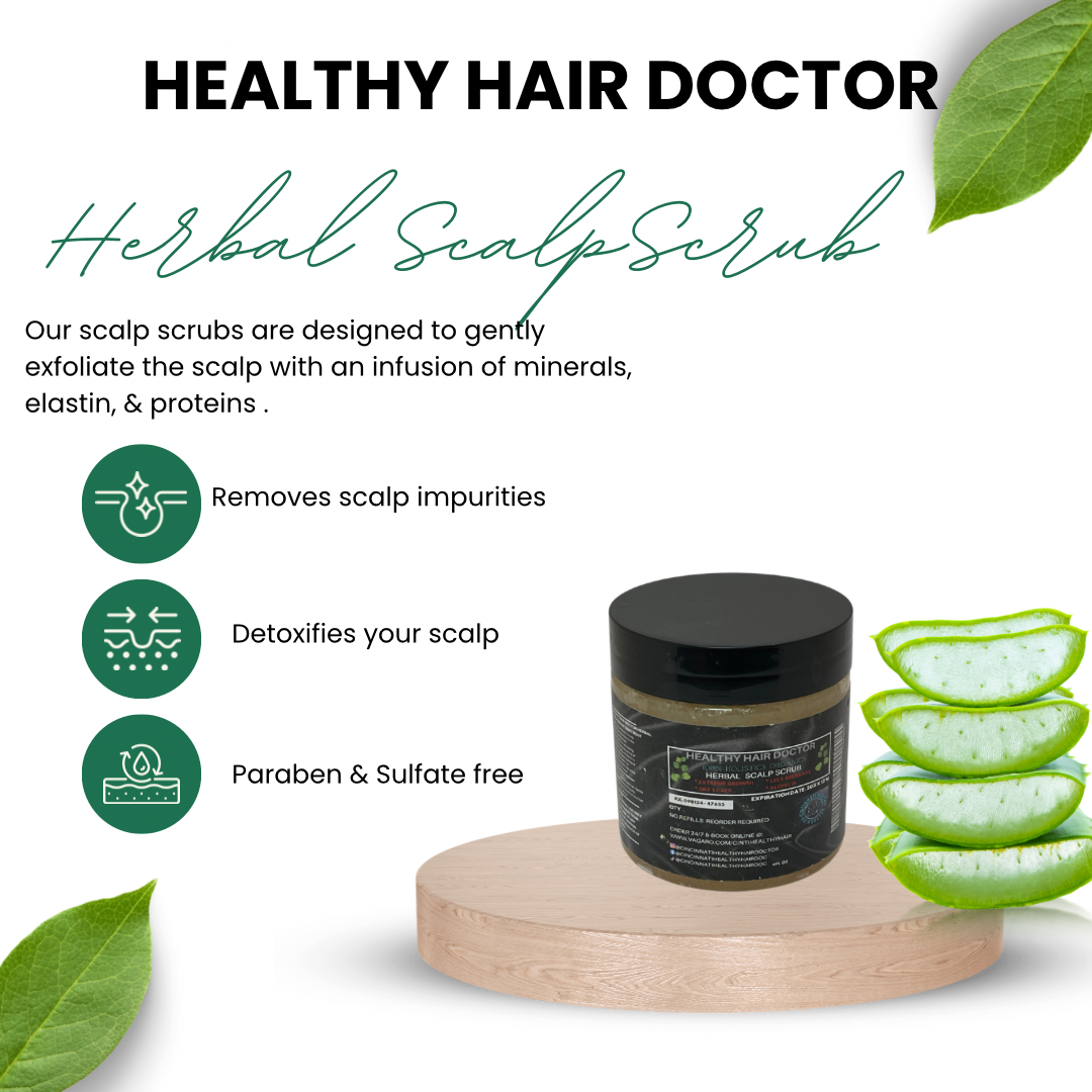 Healthy Hair Doctor 100% Holistics Organics Herbal Scalp Scrub
